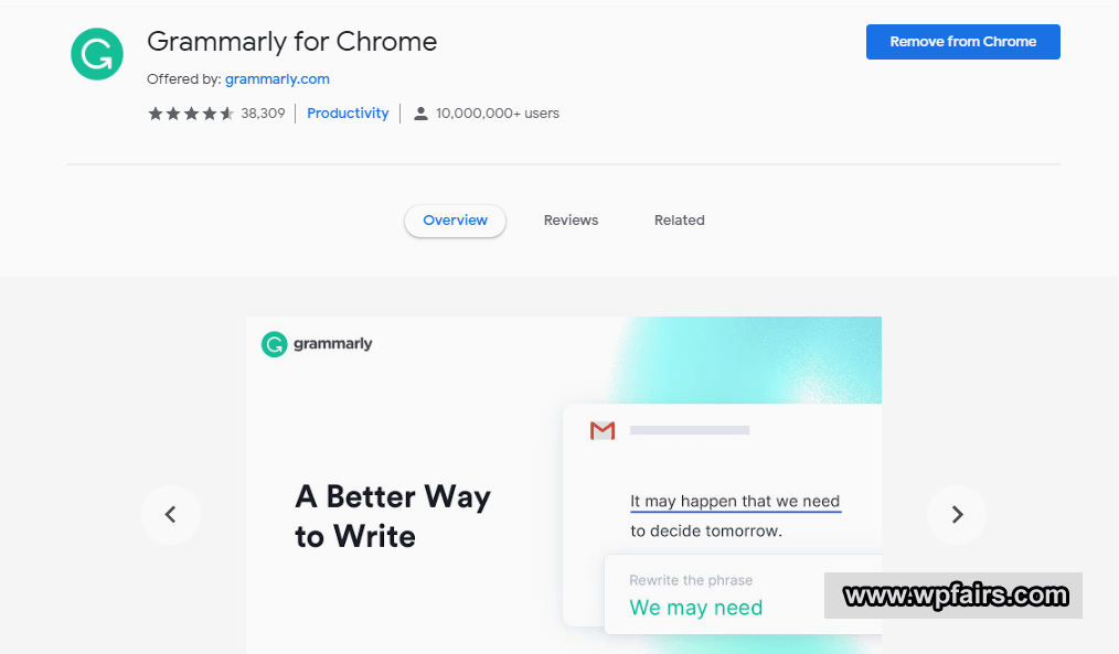 Grammarly Review - Write Better Article With Grammarly - Google Chrome Extention - WpFairs