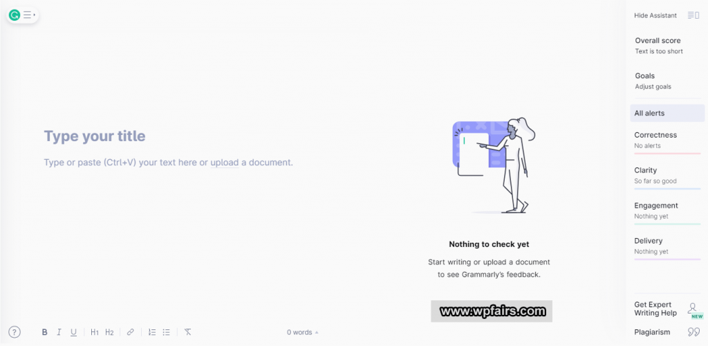 Grammarly Review - Write Better Article With Grammarly - Welcome Page - WpFairs