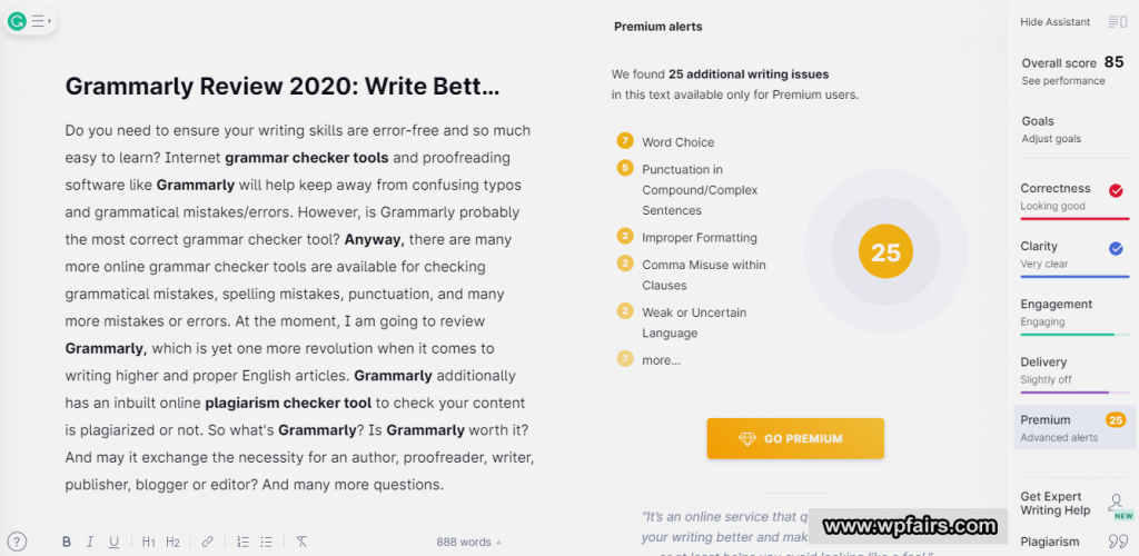 Grammarly Review - Write Better Article With Grammarly - Writing with Grammarly - WpFairs