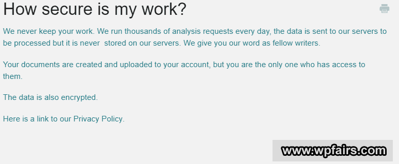 How Secure Is My Wordk On ProWritingAid