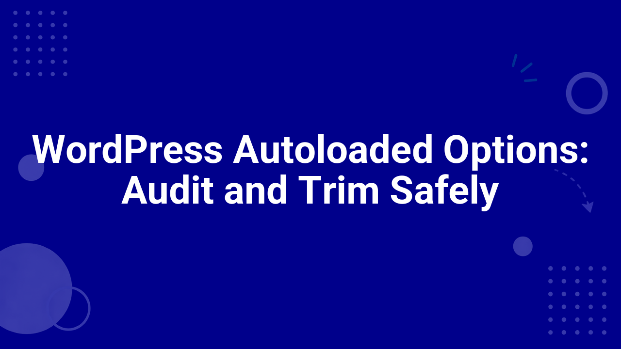 WordPress Autoloaded Options: Audit and Trim Safely